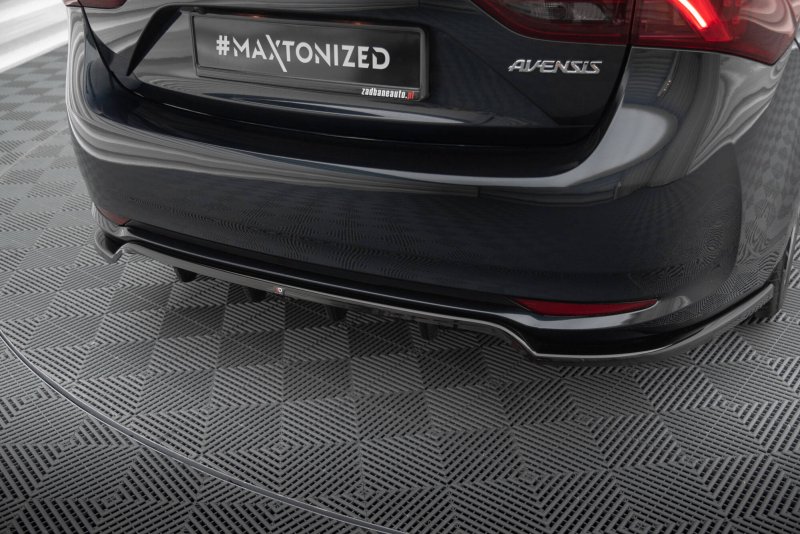 Maxton Mittlerer Cup Diffusor Heck Ansatz Toyota Avensis Limousine Mk3 Facelift schwarz Hochglanz TO-AV-T27-S-RD1G+RD2-G