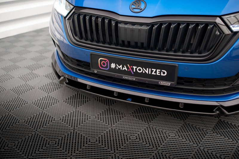 Maxton Front Ansatz V.1 für Skoda Octavia Sportline Mk4 schwarz Hochglanz SK-OC-4-SL-K-FD1-G