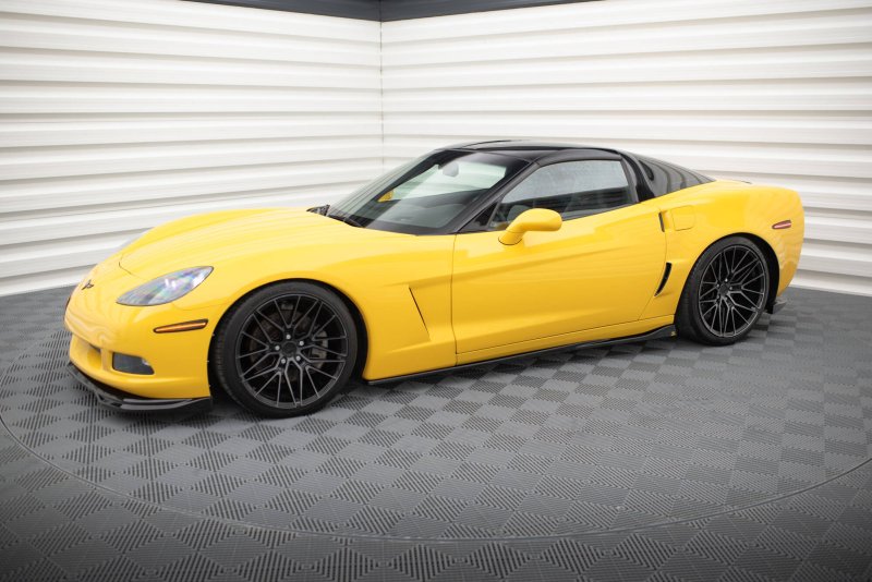 Maxton Seitenschweller Ansatz Chevrolet Corvette C6 schwarz Hochglanz CH-CO-C6-SD1-G
