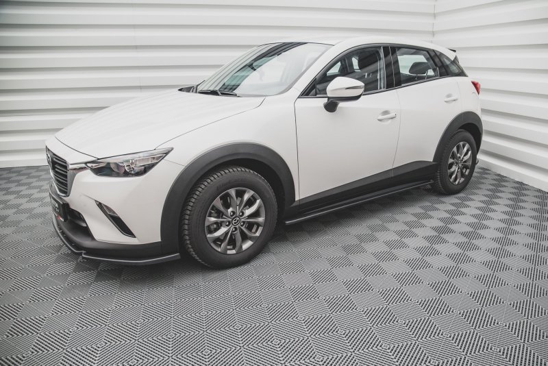 Maxton Seitenschweller Ansatz für Mazda CX-3 schwarz Hochglanz MA-CX-3-1-SD1-G