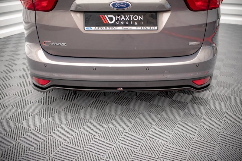 Maxton Mittlerer Diffusor Heck Ansatz DTM Look für Ford C-Max Mk2 schwarz Hochglanz FO-CMAX-2-RD1G+RD2-G