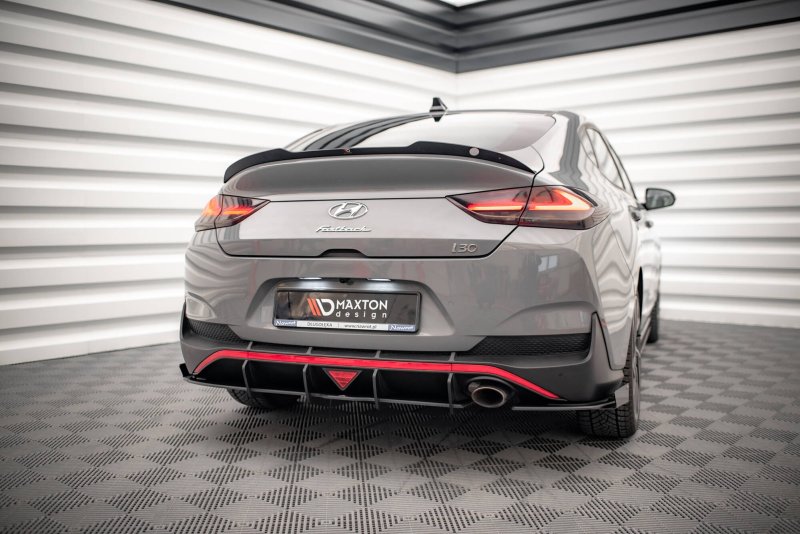 Maxton Hintere Seiten Flaps Hyundai I30 Fastback N-Line Mk3 Facelift schwarz Hochglanz HYI303FNLINEFBCNC-RSF1-G