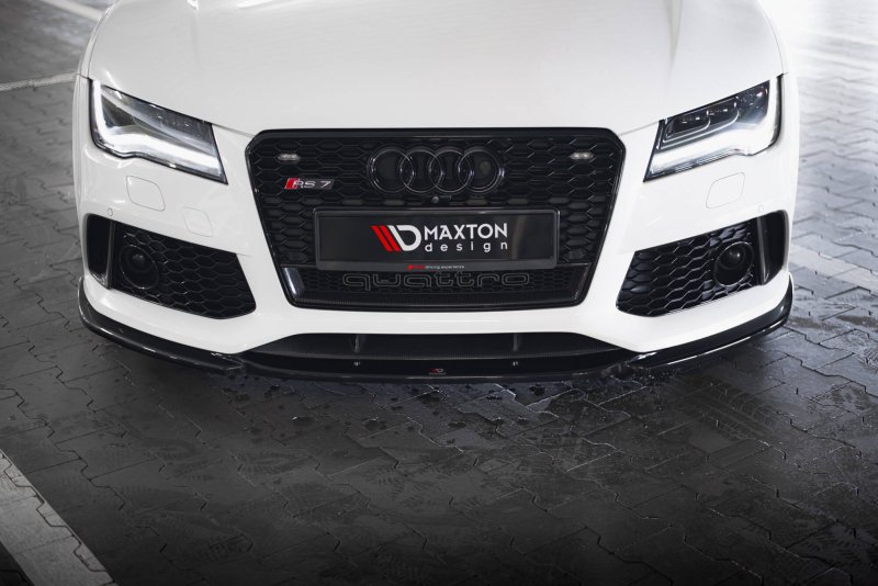 Maxton Front Ansatz V.4 Audi RS7 C7 schwarz Hochglanz AU-RS7-1F-FD4-G
