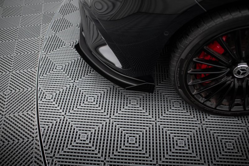 Maxton Street Pro Front Ansatz + Flaps Mercedes-AMG A35 W177 Facelift schwarz Hochglanz MEA177F35CNC-FD1B+FSF1-G