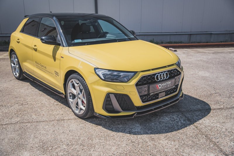 Maxton Front Ansatz V.3 für Audi A1 S-Line GB schwarz Hochglanz AU-A1-GB-SLINE-FD3-G