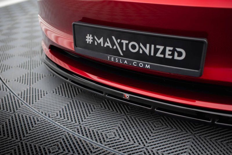 Maxton Front Ansatz V.1 Tesla Model 3 Project HighlandFacelift schwarz Hochglanz TE-MODEL3-1F-FD1G+FD1R-G