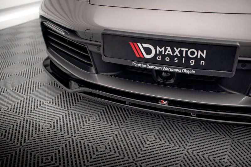 Maxton Front Ansatz für Porsche 911 Carrera 4S 992 schwarz Hochglanz PO-911-992-CA-4S-FD1G+FD1R-G