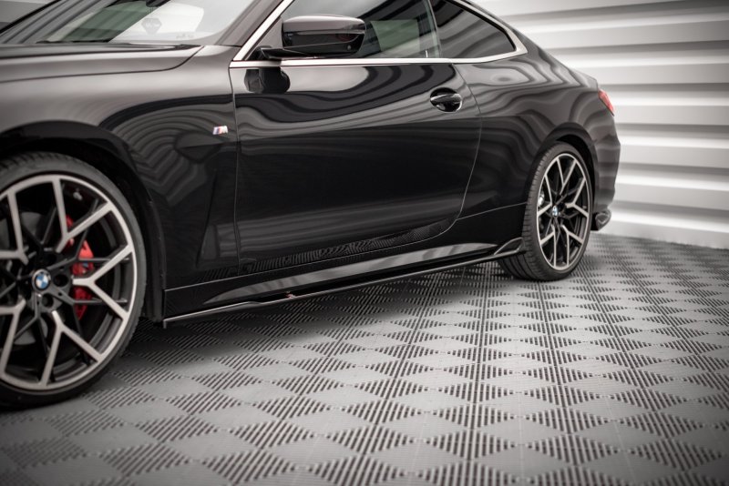 Maxton Seitenschweller Ansatz für V.2 für BMW 4er M-Paket G22 schwarz Hochglanz BM-4-G22-MPACK-SD2-G