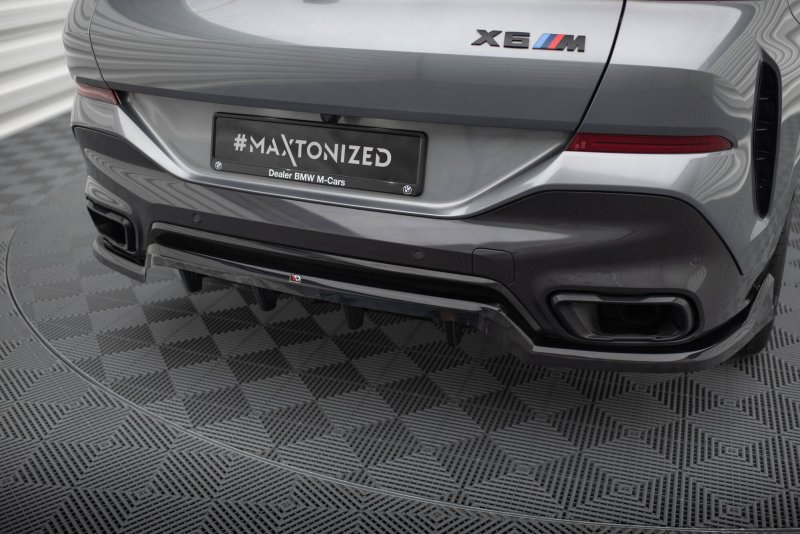 Maxton Mittlerer Cup Diffusor Heck Ansatz V.2 BMW X6 M-Paket G06 Facelift schwarz Hochglanz BM-X6-G06F-MPACK-RD2G+RD3-G