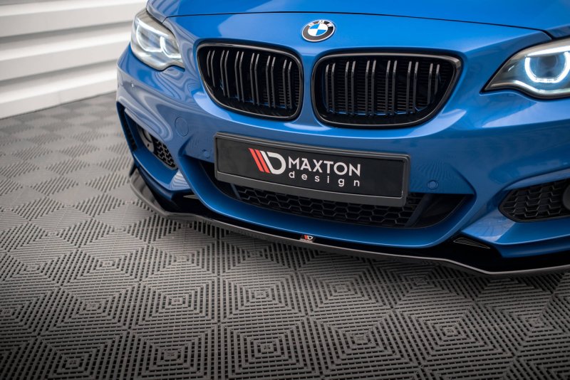 Maxton Front Ansatz V.1 für BMW 2 M-Paket F22 schwarz Hochglanz BM-2-22-MPACK-FD1-G