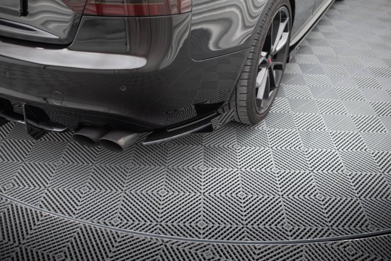 Maxton Street Pro Heck Ansatz Flaps Diffusor + Flaps Audi S5 / A5 S-Line Coupe / Cabriolet 8T schwarz Hochglanz AUS51CNC-RSD1BRB+RSF1-G