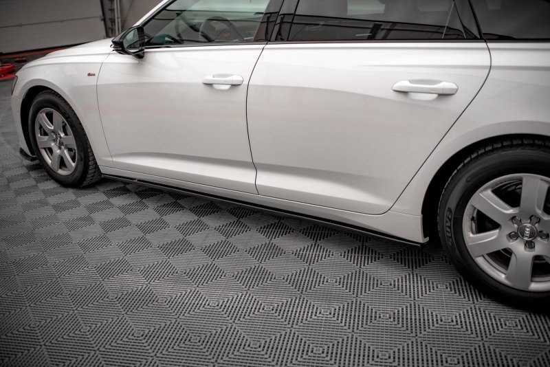 Maxton Seitenschweller Ansatz für Audi A6 C8 schwarz Hochglanz AU-A6-C8-SD1-G