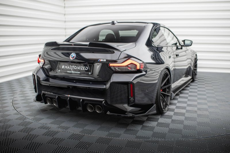 Maxton Heck Ansatz Flaps Diffusor V.4 für BMW M2 G87 schwarz Hochglanz BM-M2-G87-RSD4-G