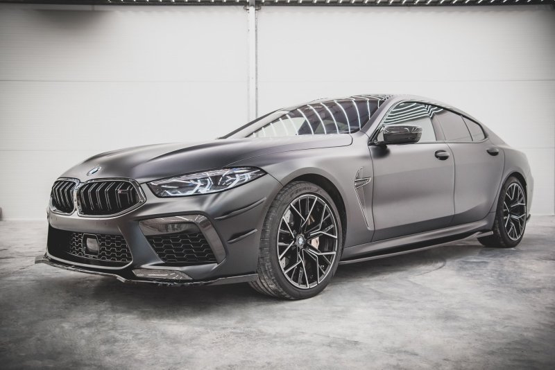 Maxton Seitenschweller Ansatz für V.2 für BMW M8 Gran Coupe F93 / 8 Gran Coupe M-Paket G16 schwarz Hochglanz BM-M8-G16-GC-SD2-G