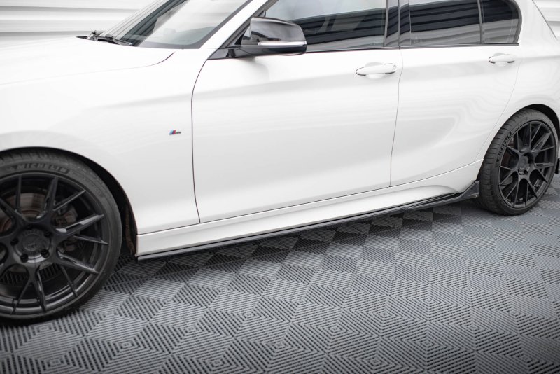 Maxton Seitenschweller Ansatz V.3 CSL Look BMW 1er M-Paket / M140i F20 Facelift schwarz Hochglanz BM-1-F20F-M-SD3-G