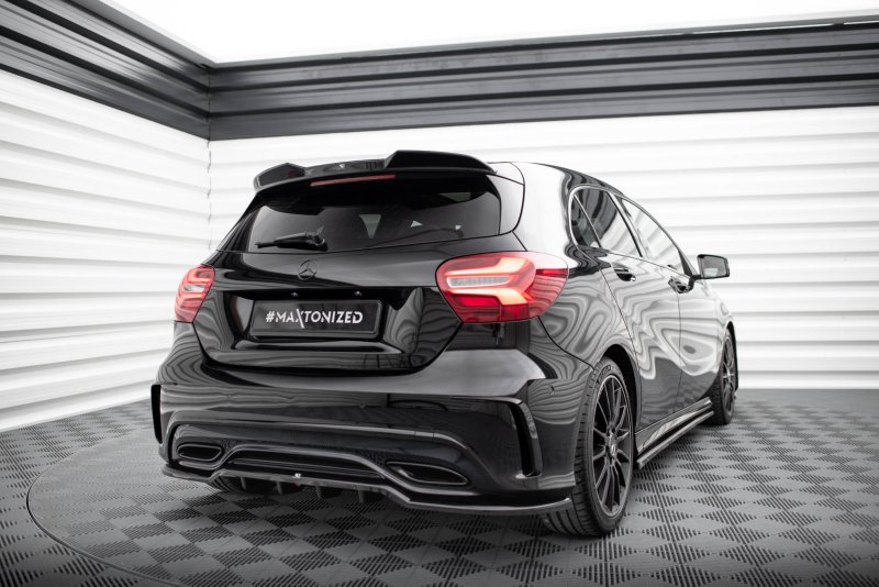 Maxton Spoiler CAP Abrisskante 3D Mercedes-Benz A AMG-Line W176 Facelift schwarz Hochglanz ME-A-176F-AMGLINE-CAP1-G