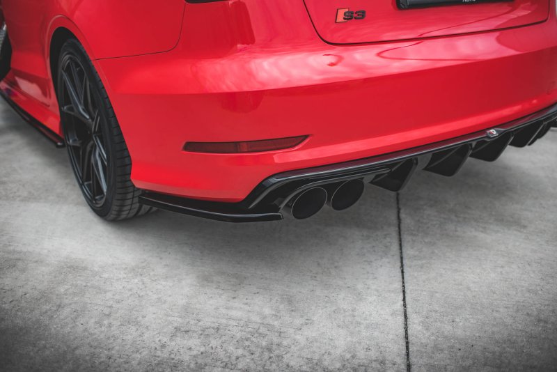 Maxton Heck Ansatz Flaps Diffusor für Audi S3 Limousine 8V schwarz Hochglanz AU-S3-3-S-RSD1-G