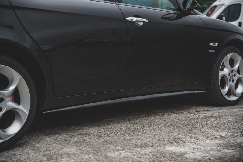 Maxton Seitenschweller Ansatz für Alfa Romeo 156 Facelift schwarz Hochglanz AL-156F-SD1-G