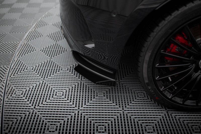 Maxton Street Pro Heck Ansatz Flaps Diffusor + Flaps Mercedes-AMG A35 Hatchback W177 schwarz Hochglanz MEA177F35CNC-RSD1BRB+RSF1-G