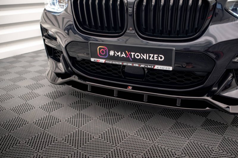 Maxton Front Ansatz V.2 für  BMW X3 M40d / M40i / M-Paket G01  schwarz Hochglanz BM-X3-01-M40-FD1G+FD1R-G