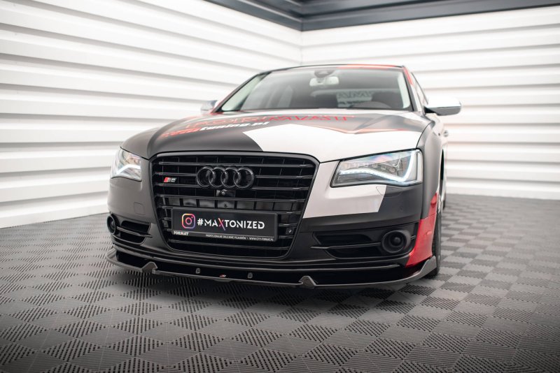 Maxton Front Ansatz V.2 für Audi S8 D4 schwarz Hochglanz AU-A8-D4-SLINE-FD2-G