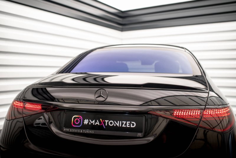 Maxton Spoiler CAP für 3D Mercedes-Benz S AMG-Line W223 schwarz Hochglanz ME-S-223-AMGLINE-CAP1-G