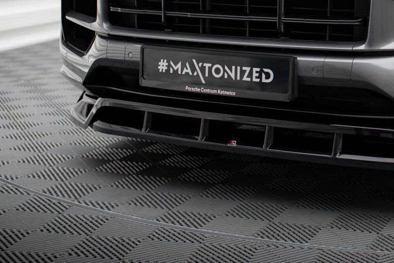 Maxton Front Ansatz Porsche Cayenne SUV / Coupe Mk3 Facelift schwarz Hochglanz PO-CAY-3F-FD1G+FD1R-G