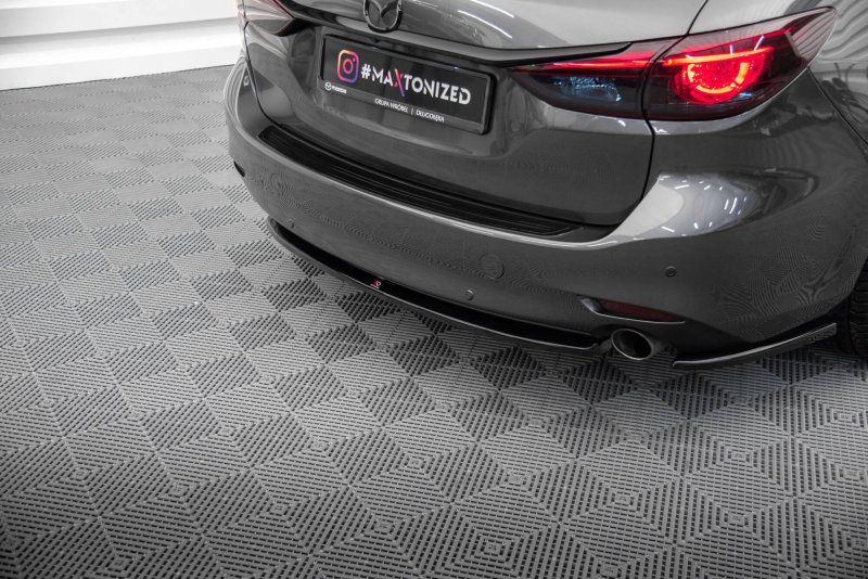 Maxton Mittlerer Cup Diffusor Heck Ansatz Mazda 6 Kombi Mk3 Facelift schwarz Hochglanz MA-6-3F-K-RD1-G