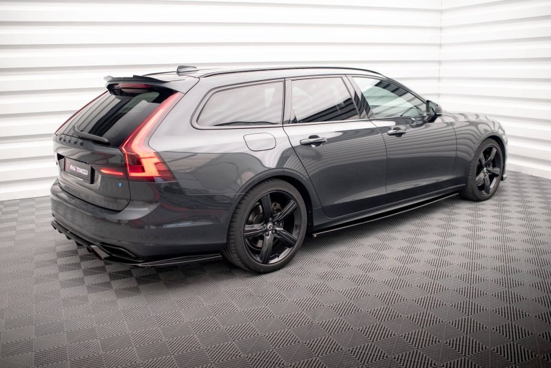 Maxton Seitenschweller Ansatz für Volvo V90 R-Design Mk2 schwarz Hochglanz VO-V90-2-RDESIGN-SD1-G