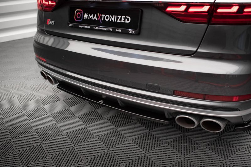 Maxton Mittlerer Diffusor Heck Ansatz für Audi S8 D5 schwarz Hochglanz AU-S8-D5-RD1-G