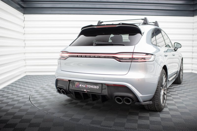 Maxton Diffusor Heck Ansatz für Porsche Macan Mk1 Facelift 2 schwarz Hochglanz PO-MA-1F2-RS1-G