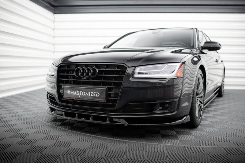 Maxton Front Ansatz Audi A8 D4 Facelift schwarz Hochglanz AU-A8-D4F-FD1-G