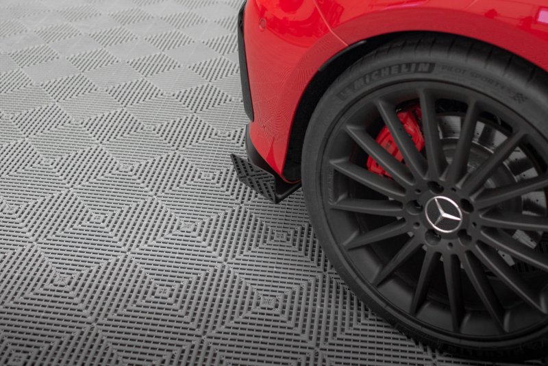 Maxton Street Pro Heck Ansatz Flaps Diffusor + Flaps Mercedes-Benz A 45 AMG W176 Facelift schwarz Hochglanz MEA176FAEROCNC-RSD1BRB+RSF1-G