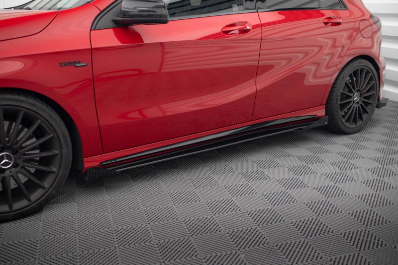 Maxton Side Flaps Mercedes-Benz A 45 AMG W176 Facelift schwarz Hochglanz MEA176FAEROCNCCNC-SF1-G