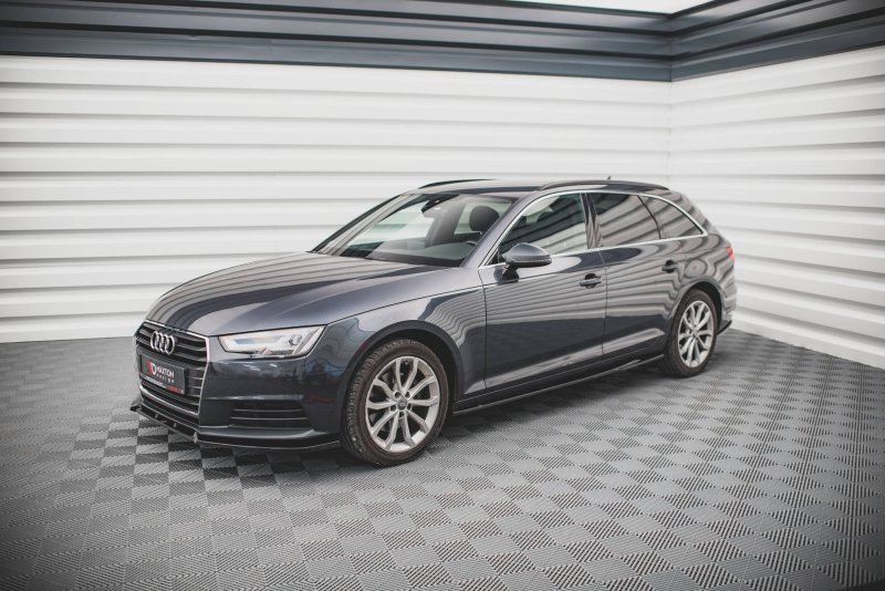 Maxton Seitenschweller Ansatz für Audi A4 Avant B9 schwarz Hochglanz AU-A4-B9-AV-SD1-G