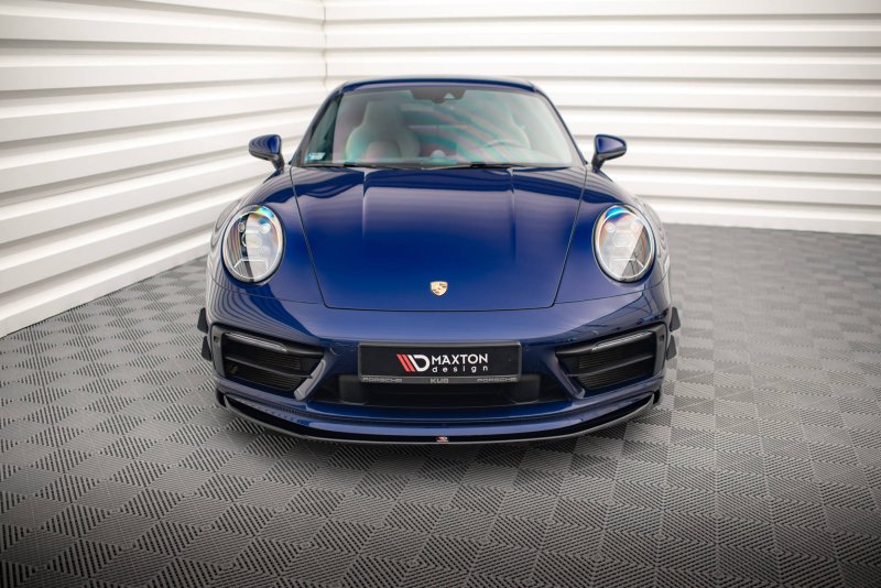 Maxton Front Ansatz V.1 für Porsche 911 Carrera Aero 992 schwarz Hochglanz PO-911-992-CA-AERO-FD1-G