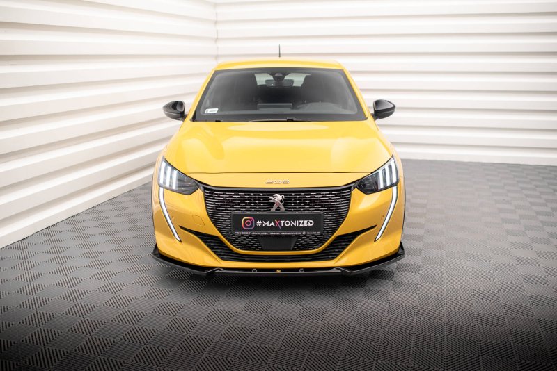 Maxton Front Ansatz V.1 für Peugeot 208 GT Mk2 schwarz Hochglanz PE-208-2-GT-FD1-G