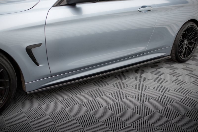 Maxton Seitenschweller Ansatz V.3 BMW 4er Coupe / Gran Coupe / Cabrio M-Paket F32 / F36 / F33 schwarz Hochglanz BM-4-F32-MPACK-SD3-G