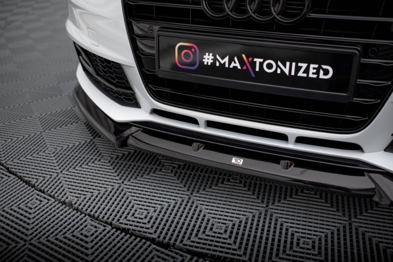 Maxton Front Ansatz V.1 Audi A4 Competition B8 Facelift schwarz Hochglanz AU-A4-B8F-COMP-FD1-G