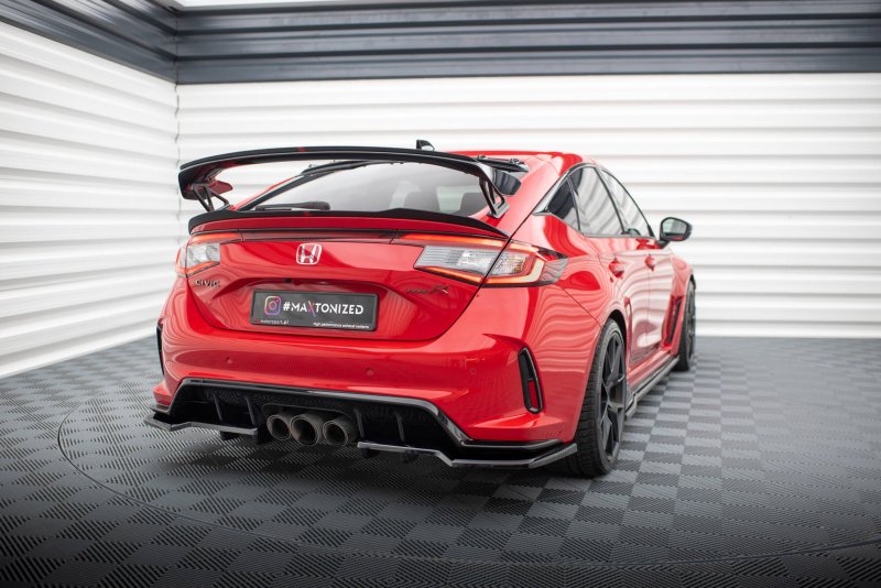 Maxton Mittlerer Diffusor Heck Ansatz DTM Look für V.1 Honda Civic Type-R Mk 11 schwarz Hochglanz HO-CI-11-TYPE-R-RSD1G+RD1-G