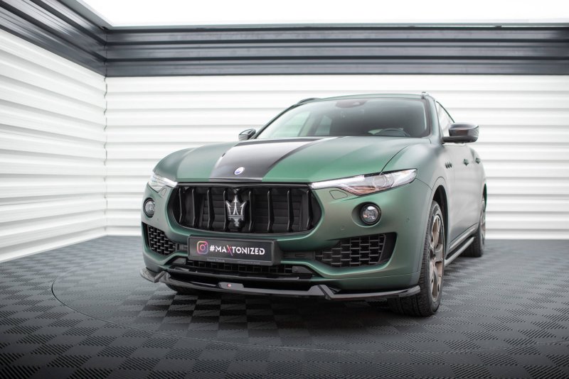 Maxton Front Ansatz V.1 für Maserati Levante Mk1 schwarz Hochglanz MS-LE-1-FD1-G