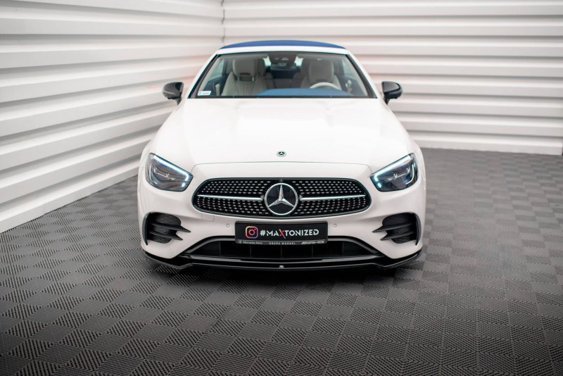 Maxton Front Ansatz V.1 Mercedes-Benz E-Klasse W213 Coupe Facelift (C238 Facelift) / Cabriolet (A238 Facelift) AMG-Line / 53 AMG schwarz Hochglanz ME-E-213F-AMGLINE-C-FD1-G