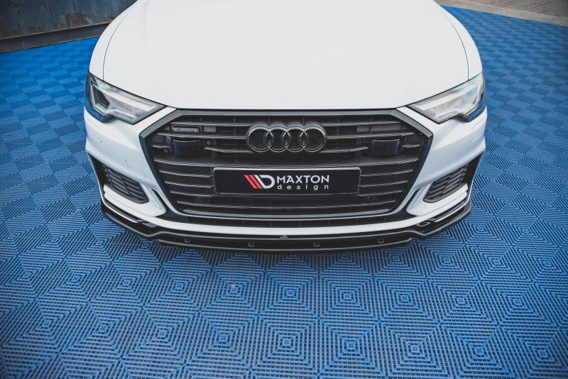 Maxton Front Ansatz V.3 für Audi A6 S-Line / S6 C8  schwarz Hochglanz AU-A6-C8-SLINE-FD1G+FD1R-G
