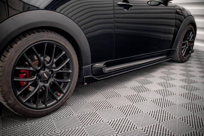 Maxton Seitenschweller Ansatz für V.2 für Mini Cooper John Cooper Works R56 schwarz Hochglanz MC-S-2-56-JCW-SD1-G