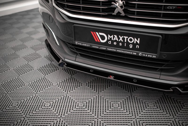 Maxton Front Ansatz V.1 für Peugeot 508 GT Mk1 Facelift schwarz Hochglanz PE-508-1F-GT-FD1-G