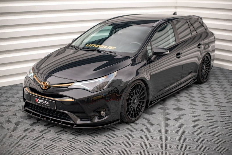 Maxton Seitenschweller Ansatz für Toyota Avensis Mk3 Facelift schwarz Hochglanz TO-AV-3F2-SD1-G