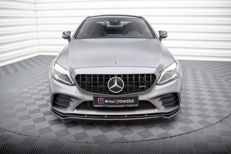 Maxton Front Ansatz V.1 Mercedes-AMG C43 Coupe / Cabrio / Limousine / Kombi C205 / A205 / W205 / S205 Facelift schwarz Hochglanz ME-C-205F-43-C-FD1-G