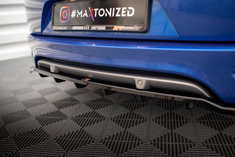 Maxton Mittlerer Diffusor Heck Ansatz DTM Look für Renault Megane GT Line Grandtour Mk3 Facelift schwarz Hochglanz RE-ME-3F-GT-K-RD1G+RD2-G