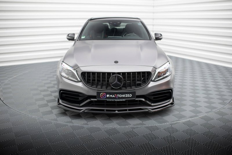 Maxton Front Ansatz V.2 Mercedes-AMG C63 Limousine / Kombi W205 Facelift schwarz Hochglanz ME-C-205F-63-FD2-G