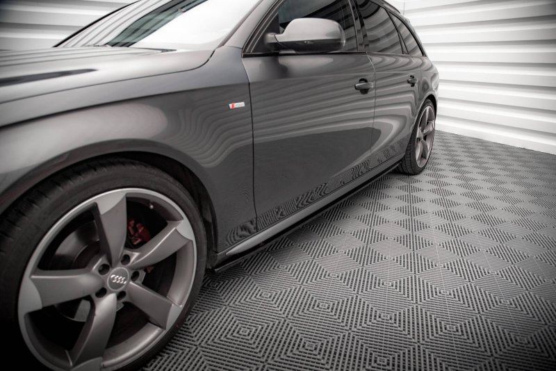 Maxton Seitenschweller Ansatz V.2 Audi A4 / A4 S-Line / S4 B8 schwarz Hochglanz AU-A4-B8F-SLINE-SD1-G